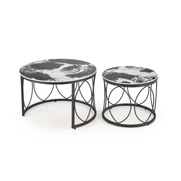 ALEXANDRA   set of two coffee tables, black marble / black 4