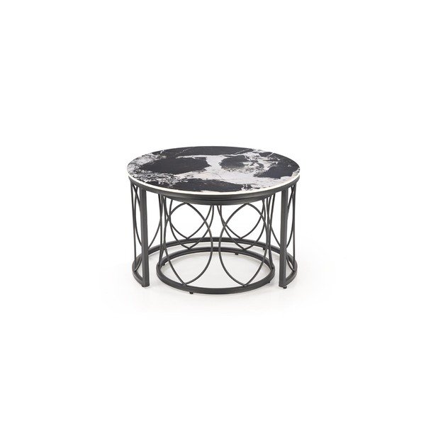 ALEXANDRA   set of two coffee tables, black marble / black 6