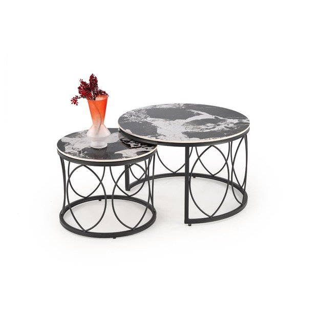 ALEXANDRA   set of two coffee tables, black marble / black 17