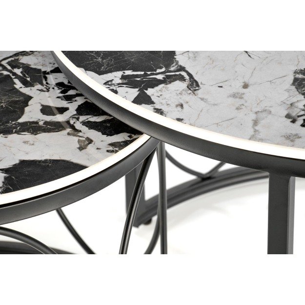 ALEXANDRA   set of two coffee tables, black marble / black 19