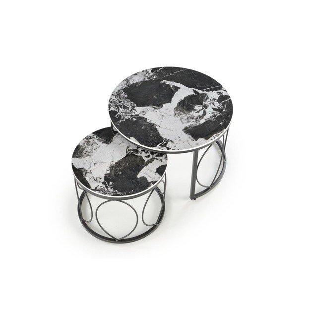 ALEXANDRA   set of two coffee tables, black marble / black 5