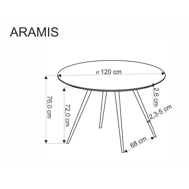 ARAMIS  table, lastrico / black 14
