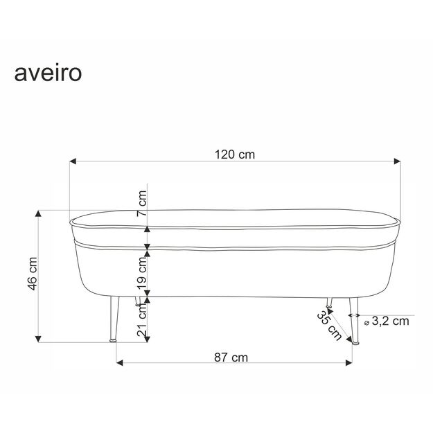 AVEIRO bench with storage funstion, creamy 2