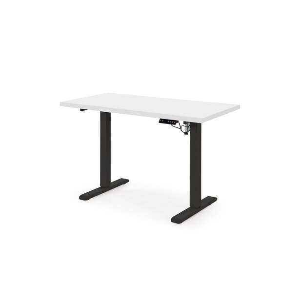 B/54 desk with adjustable height, top - white, frame - black