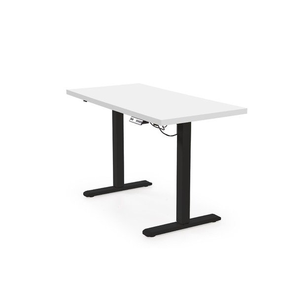 B/54 desk with adjustable height, top - white, frame - black 2