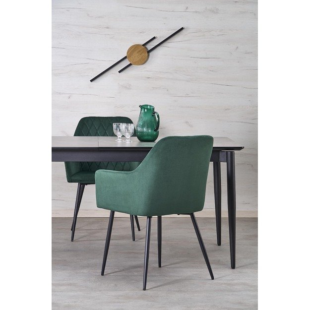CHARLES table grey marble / black