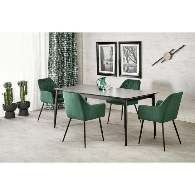 CHARLES table grey marble / black 14