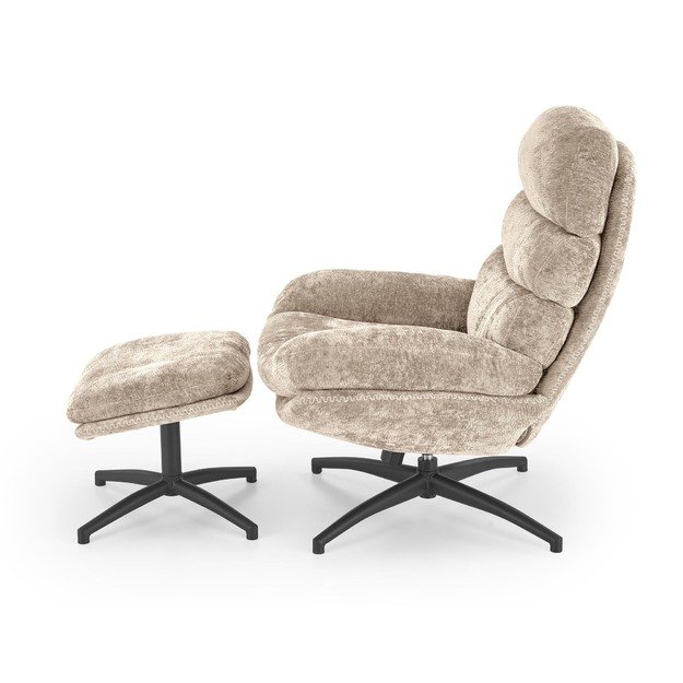 DARIO leisure chair, with stool, beige 24