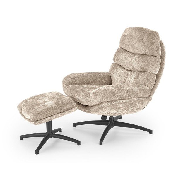 DARIO leisure chair, with stool, beige 8