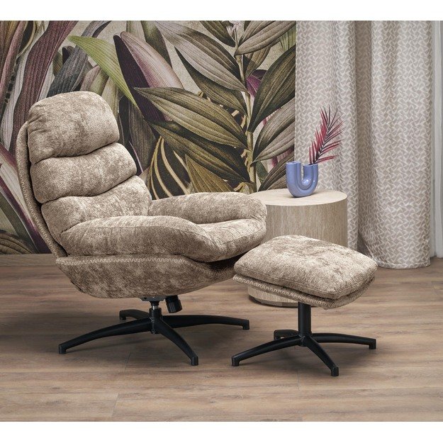 DARIO leisure chair, with stool, beige 27