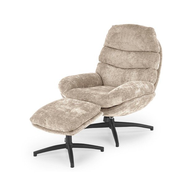 DARIO leisure chair, with stool, beige 25