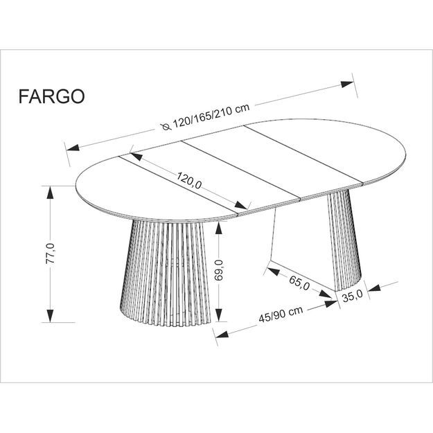 FARGO extension table, top - natural, legs - natural 10