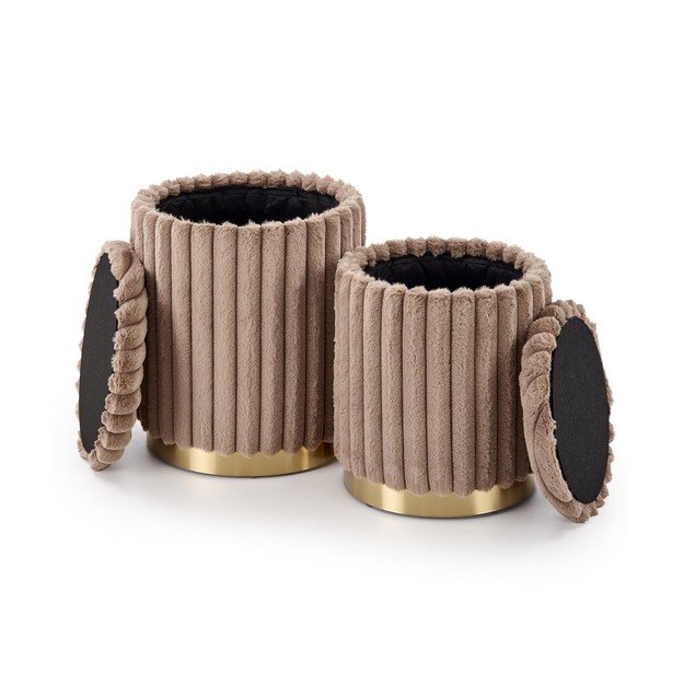 FIDO set of two stools: color: cappuccino / gold 4