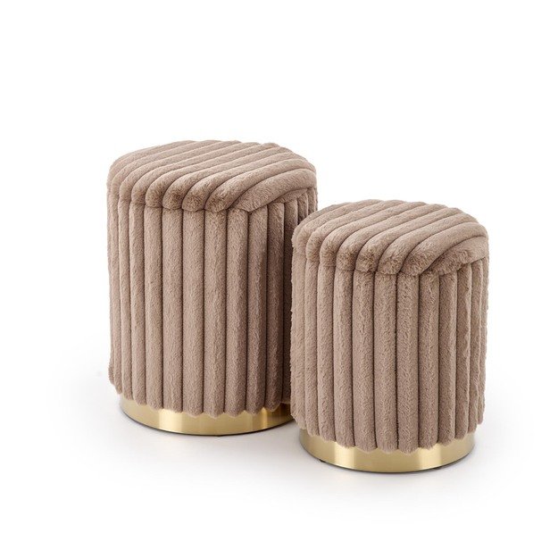 FIDO set of two stools: color: cappuccino / gold