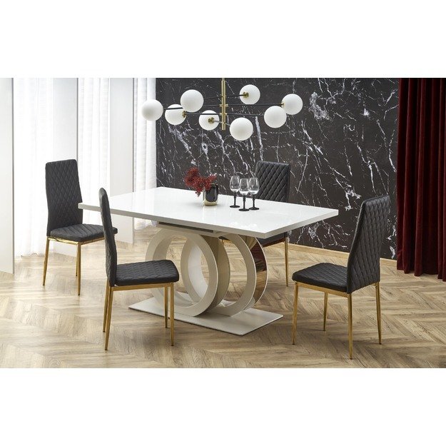 GALARDO extension table, white / gold 19