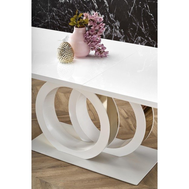 GALARDO extension table, white / gold 26