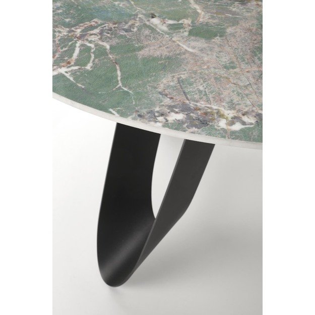GIOVANI round table, green marble / black 11