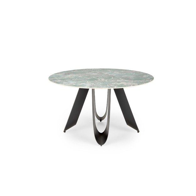 GIOVANI round table, green marble / black 10