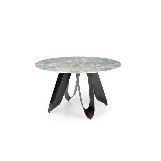 GIOVANI round table, green marble / black 2