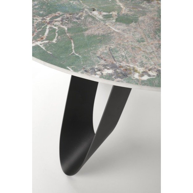 GIOVANI round table, green marble / black 23