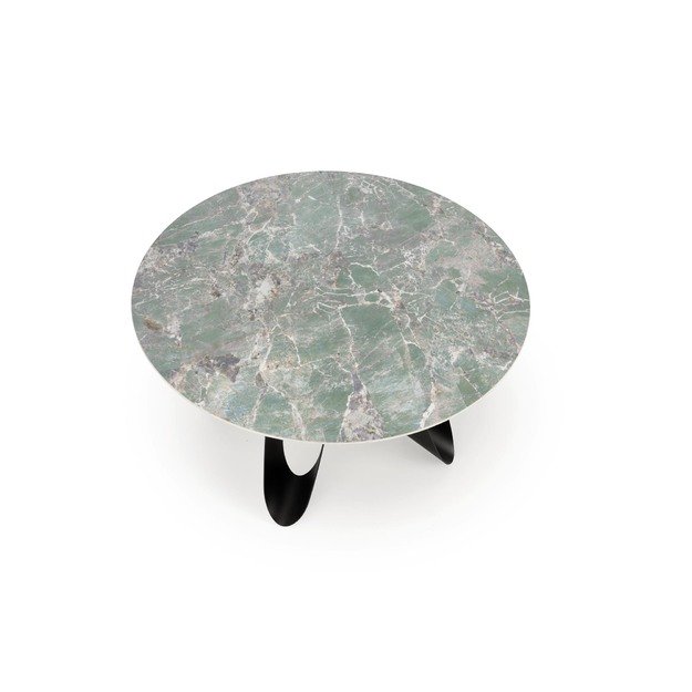 GIOVANI round table, green marble / black 3