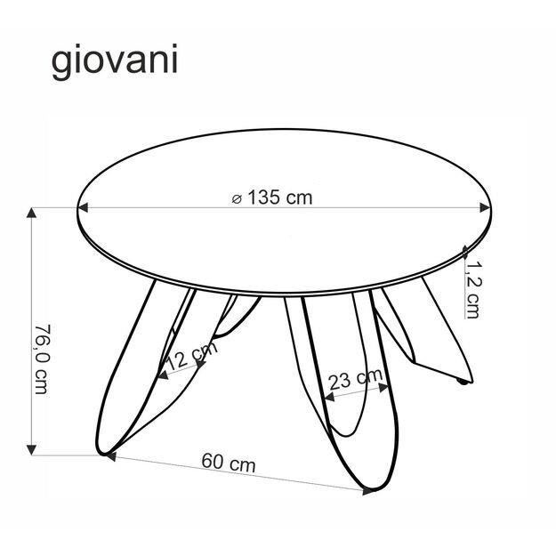 GIOVANI round table, green marble / black 16