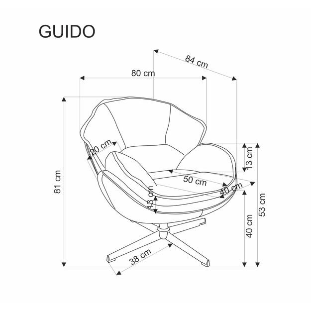 GUIDO leisure chair, mustard 14