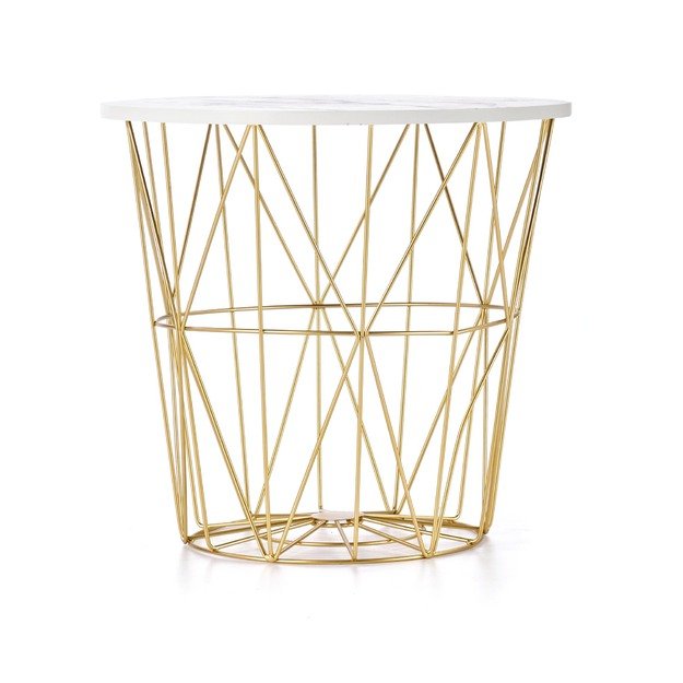 HARISSA_G coffee table, gold / white marble 5