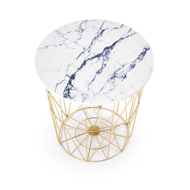 HARISSA_G coffee table, gold / white marble 7