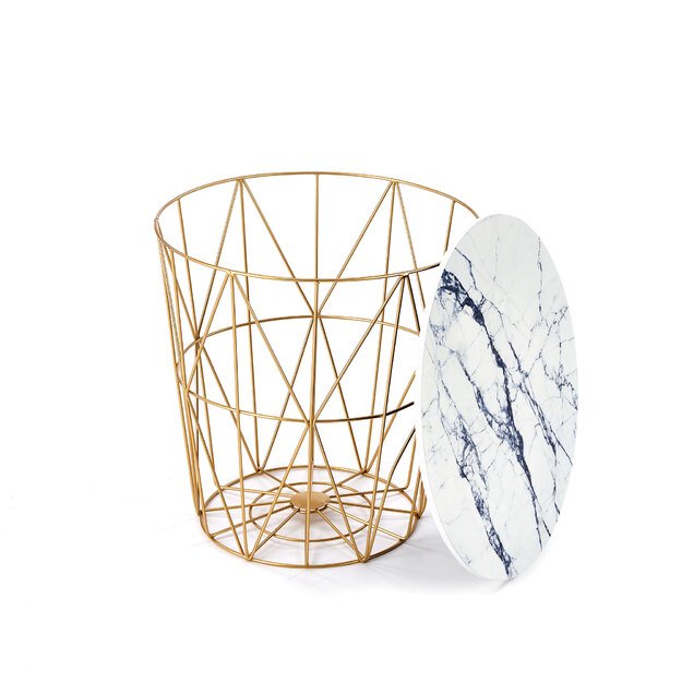 HARISSA_G coffee table, gold / white marble 6