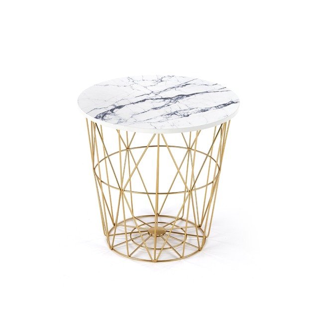HARISSA_G coffee table, gold / white marble 1