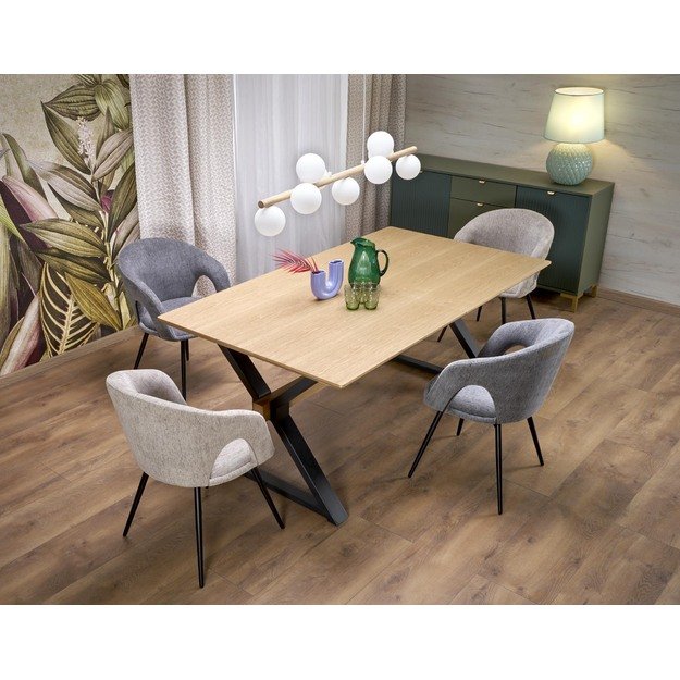 HENRY table, natural / black 15