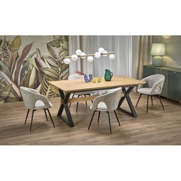 HENRY table, natural / black 16