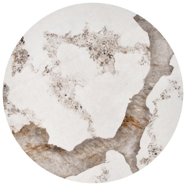 INES  set of two coffee tables, beige marble / white 1