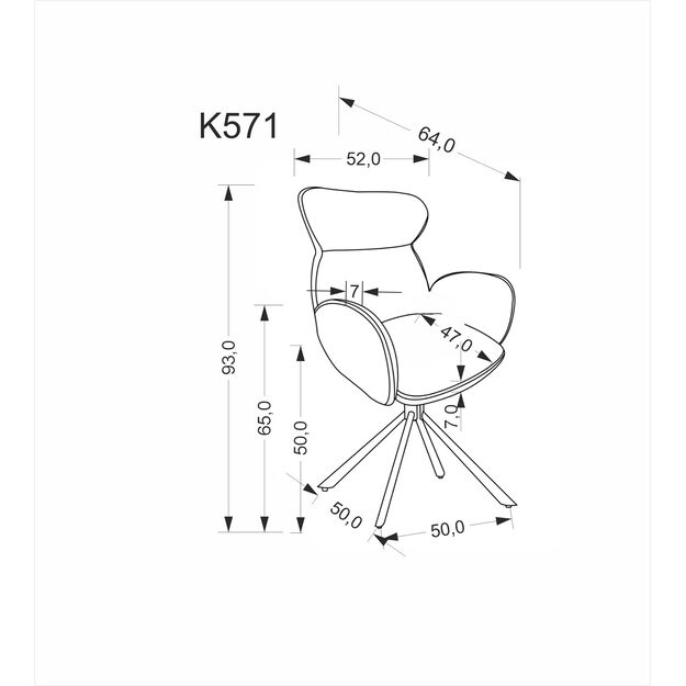 K571 chair, dark beige 2