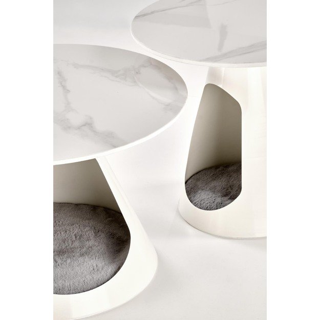 OSARIO coffee table, white marble / white 17