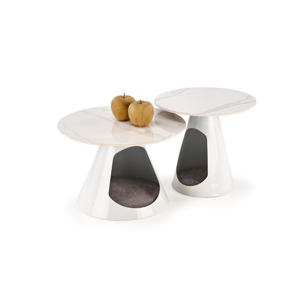 OSARIO coffee table, white marble / white