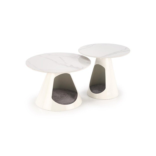 OSARIO coffee table, white marble / white 1