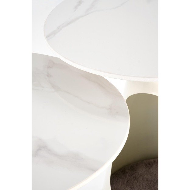 OSARIO coffee table, white marble / white 8
