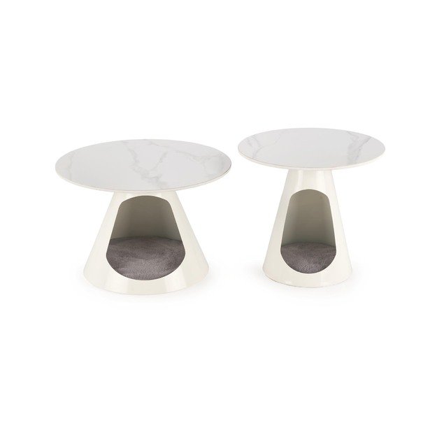 OSARIO coffee table, white marble / white 10