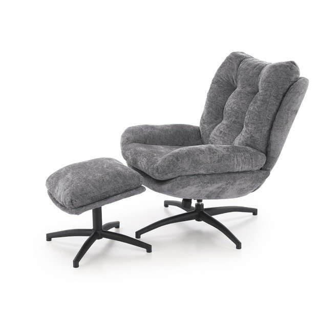 PESTO armchair with ottoman / rocking function, color: grey 8