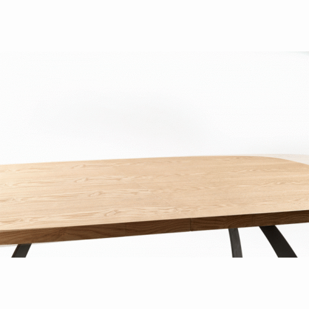 VELDON extension table, color: top - natural oak, legs - black 6