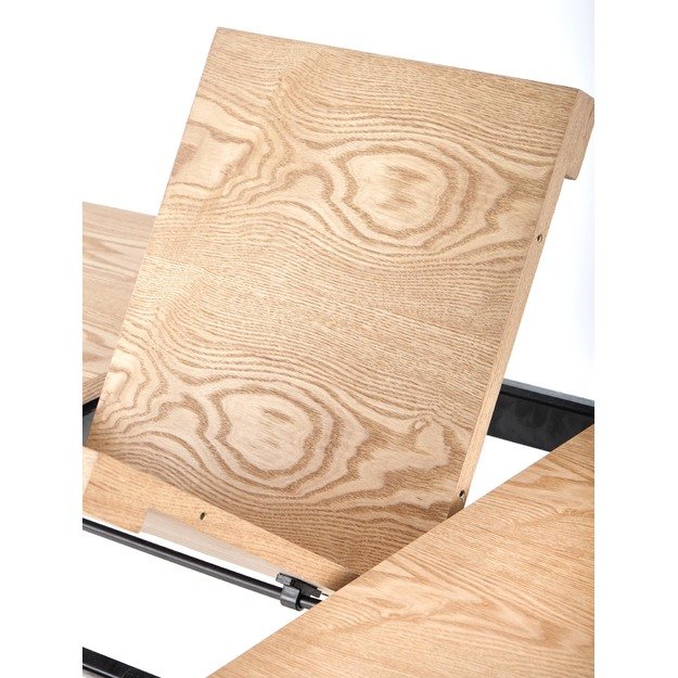 VELDON extension table, color: top - natural oak, legs - black 7