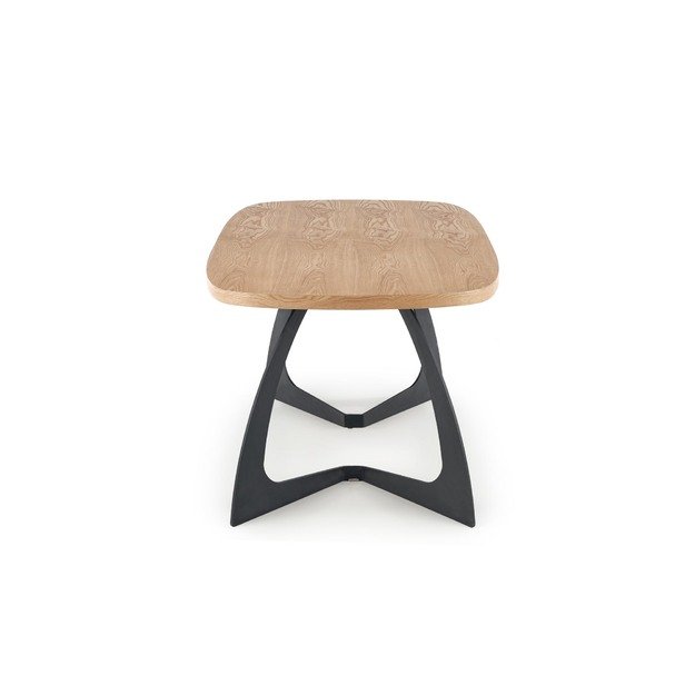 VELDON extension table, color: top - natural oak, legs - black 8