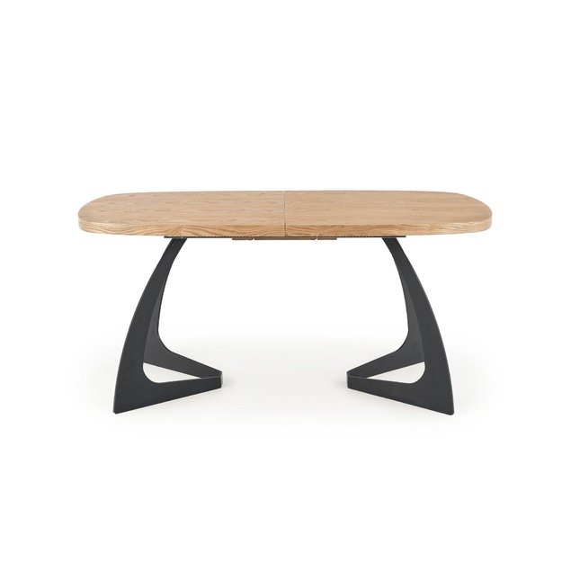 VELDON extension table, color: top - natural oak, legs - black 2