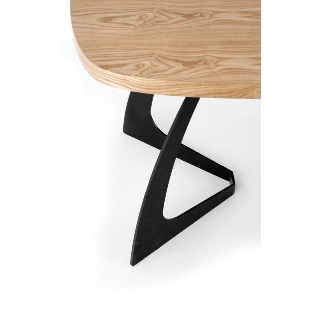 VELDON extension table, color: top - natural oak, legs - black 11