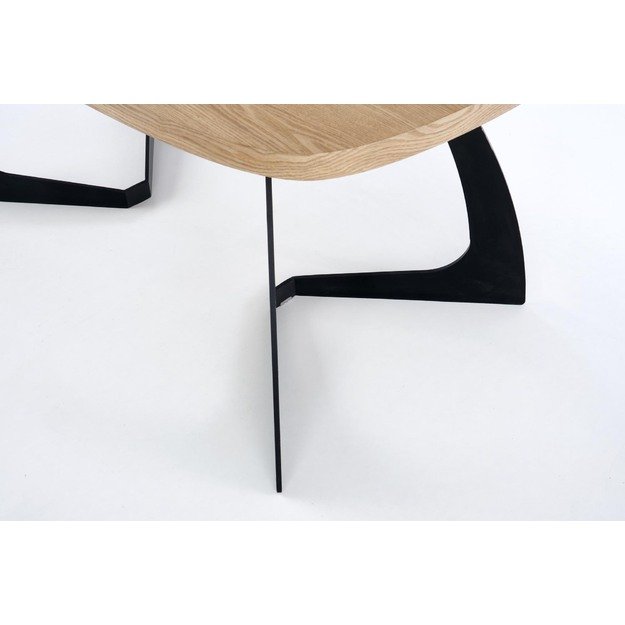 VELDON extension table, color: top - natural oak, legs - black 14