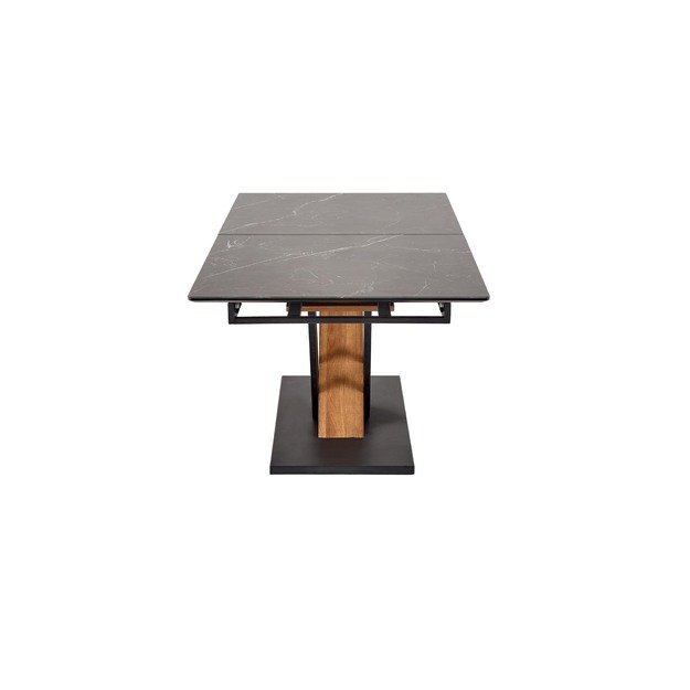 VOLANT 160 extension table, top - black marble, legs - golden oak / black 3
