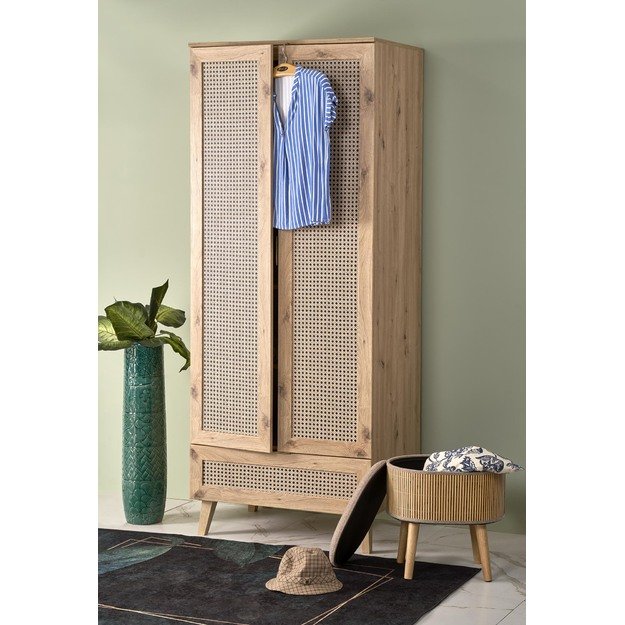 BORNEO S-1 wardrobe, artisan oak / black 3