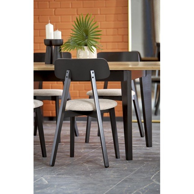 EDMONDO table natural oak / black 11